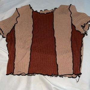 Brown and tan crop top